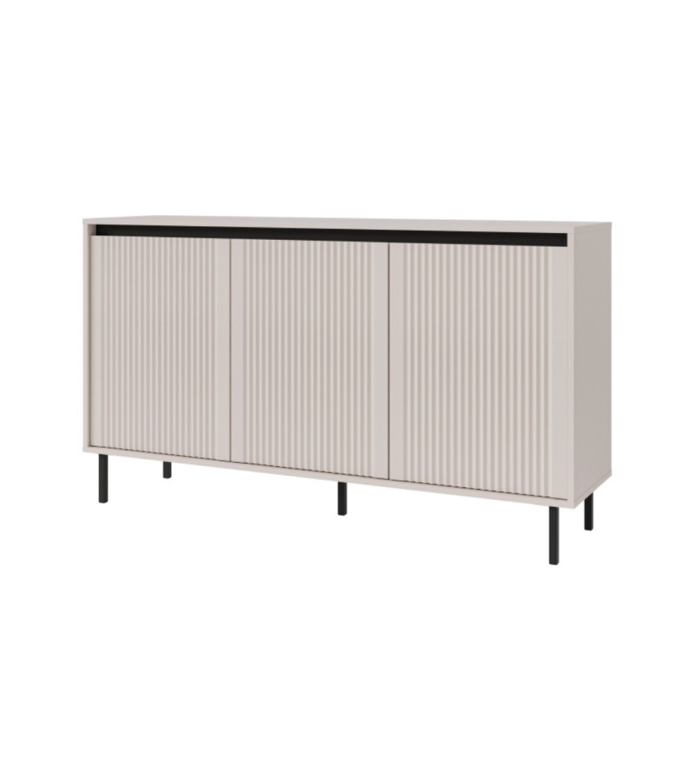 3-deurs buffetkast 154 x 40 x 75 cm Canadese eik-wit artik