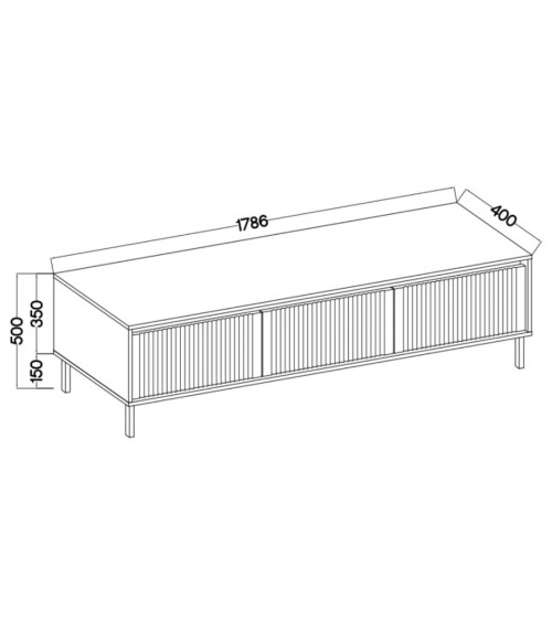 copy of Buffet 3 portes 154 x 40 x 75 cm chêne canadian-blanc artik