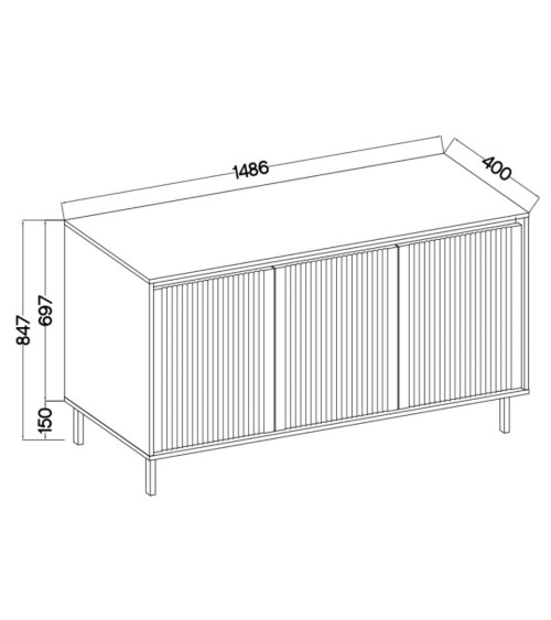 Buffet Osaka chêne - 148,6 x 84,7 cm