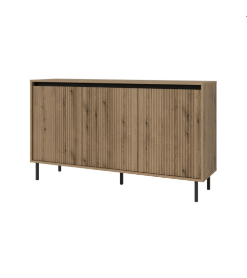 3-deurs buffetkast 154 x 40 x 75 cm Canadese eik-wit artik