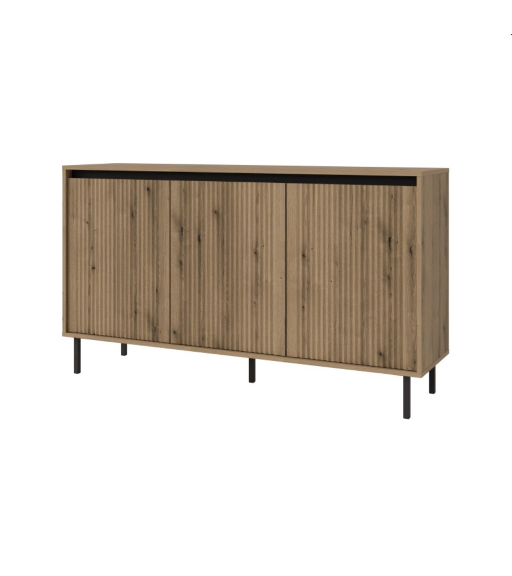 3-deurs buffetkast 154 x 40 x 75 cm Canadese eik-wit artik