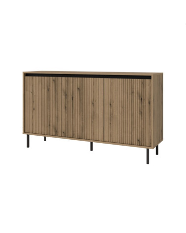 Buffet 3 portes 154 x 40 x 75 cm chêne canadian-blanc artik