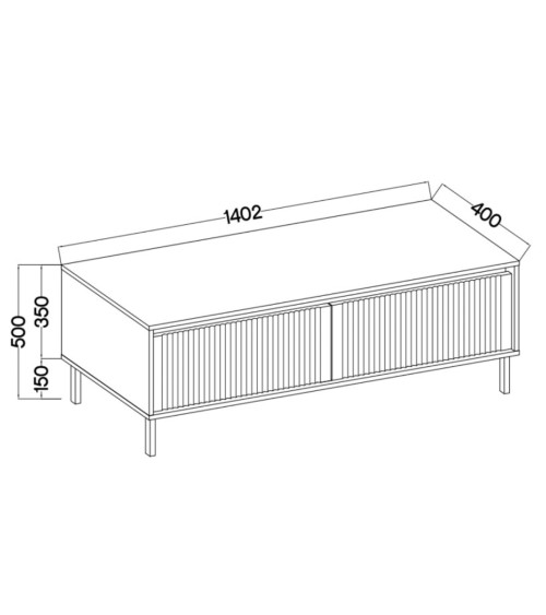 copy of Buffet 3 portes 154 x 40 x 75 cm chêne canadian-blanc artik