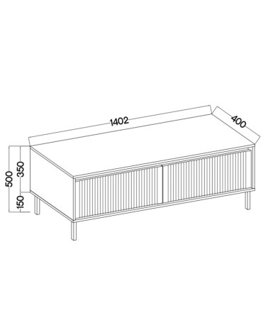 copy of 3-deurs buffetkast 154 x 40 x 75 cm Canadese eik-wit artik