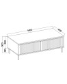 Mueble TV Osaka roble y negro - 140 x 50 x 40 cm