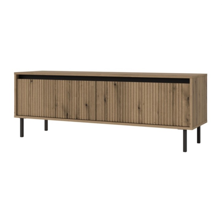 Mueble TV Osaka roble y negro - 140 x 50 x 40 cm