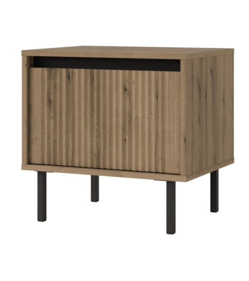 Conjunto Osaka roble – Vitrina, Mueble de TV, Mesa de centro, Mesita de noche, Estantería