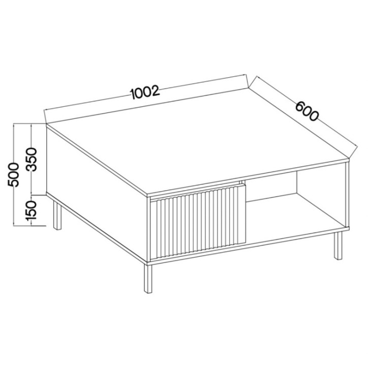 Set Osaka rovere – Vetrina, Mobile TV, Tavolino da caffè, Comodino, Mensola
