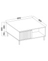Set Osaka rovere – Vetrina, Mobile TV, Tavolino da caffè, Comodino, Mensola