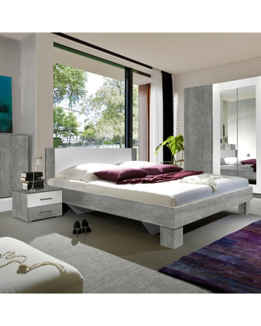 Quarto completo VERA branco e cinzento cerúleo, quarto completo para adultos