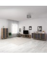 Salon complet Rilla bois et gris