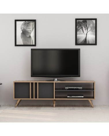 Salon complet Rilla bois et gris