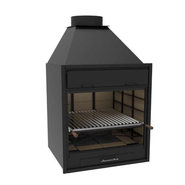Barbacoa Ophélie - carbón y leña de 60 cm