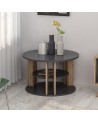 Salon complet Rilla bois et gris