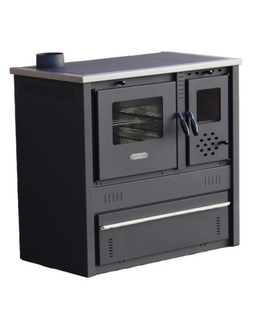Cuisinière à bois PANONIA anthracite gauche