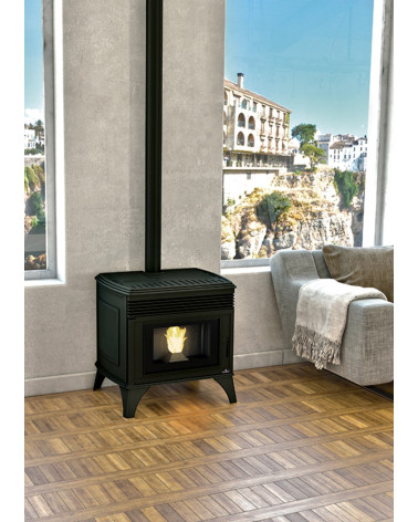 copy of Pelletkachel slim 13 kW zwart glas VERNON