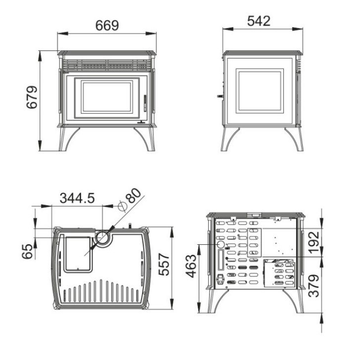 copy of Pelletkachel slim 13 kW zwart glas VERNON