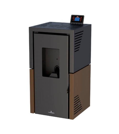 Pelletkachel slim 13 kW VERNON zwart glas Europese productie in onze online shop