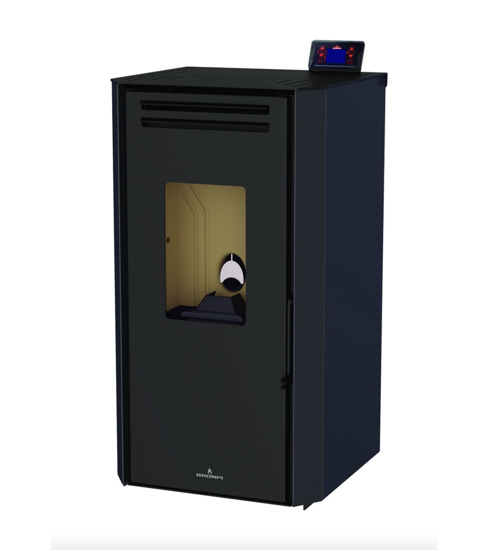 copy of Poêle à pellet canalisable slim 13 kW verre noir VERNON
