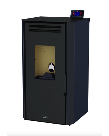 Pelletkachel slim 13 kW VERNON zwart glas Europese productie in onze online shop