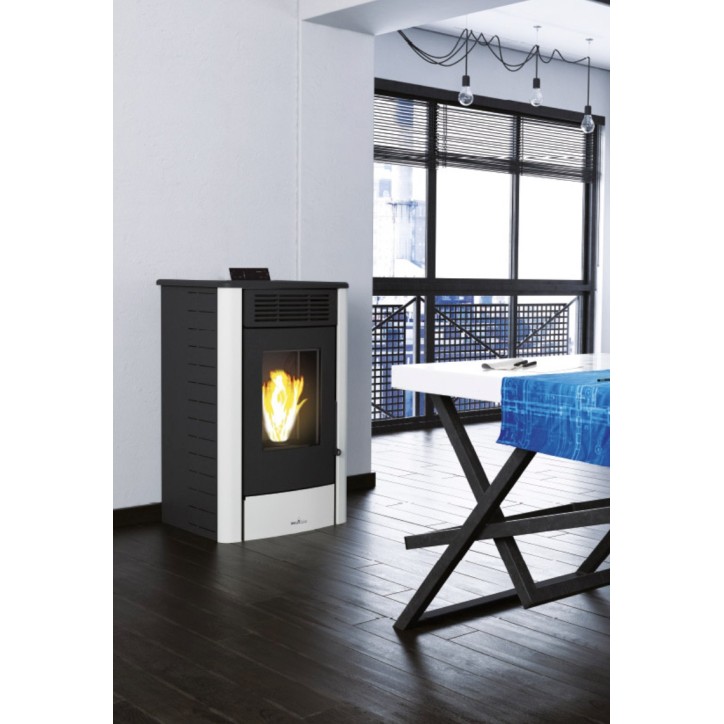 copy of Poêle à pellet canalisable slim 13 kW verre noir VERNON