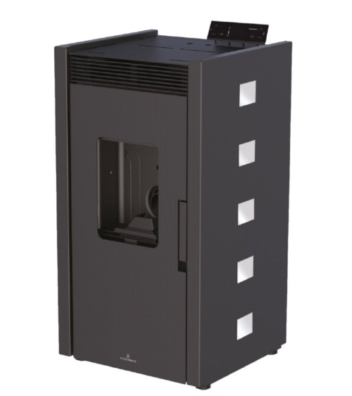 Pellettiliesi slim 13 kW VERNON musta lasi eurooppalainen valmistus verkkokaupassamme