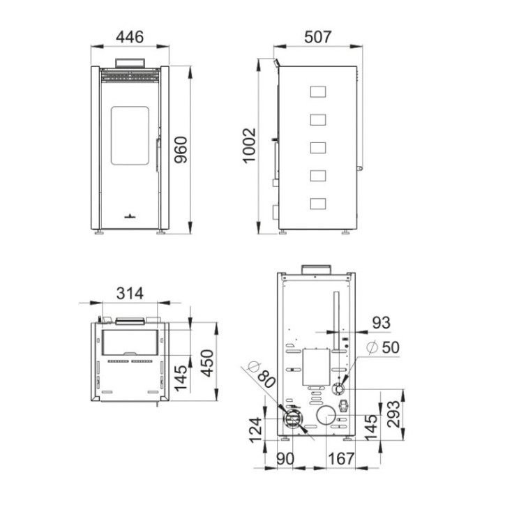 Estufa de pellets Zoé Marfil 9 kW