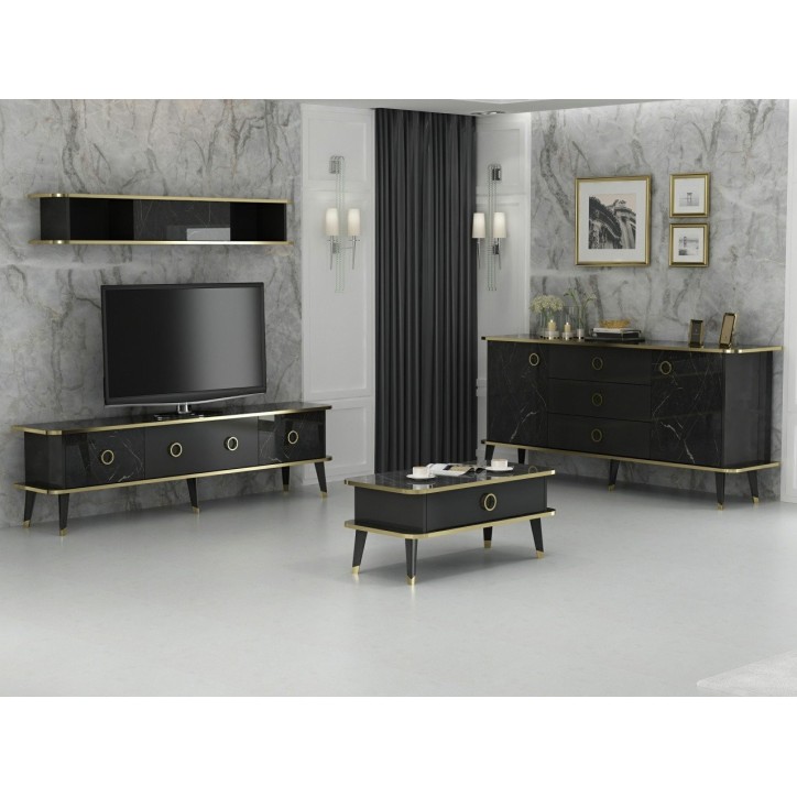 Salon complet Bien marbre noir