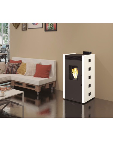 Stufa a pellet Zoé Avorio 9 kW