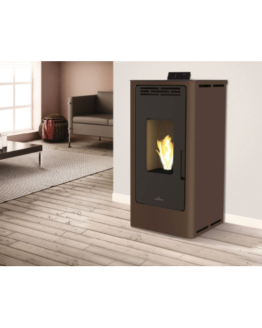 Pelletkachel slim 13 kW VERNON zwart glas Europese productie in onze online shop