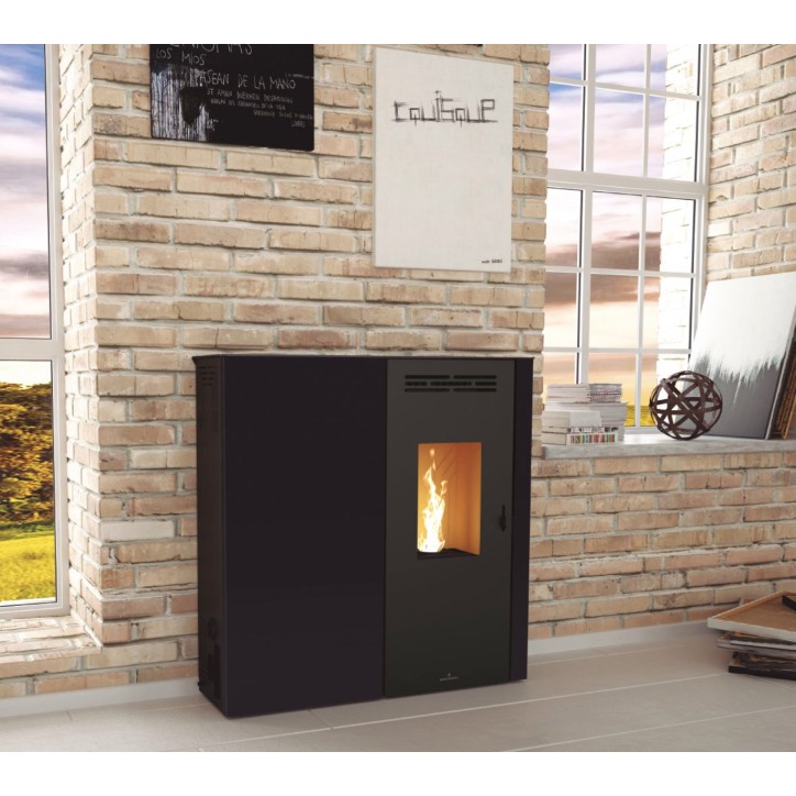 copy of Salamandra a pellets slim 13 kW vidro preto VERNON