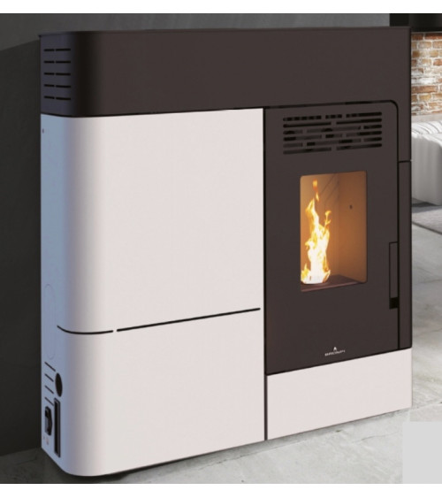Poêle à pellet/granulés canalisable slim 13 kW verre noir VERNON fabrication européenne sur notre boutique en ligne