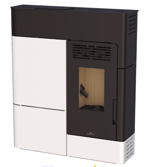 Stufa a pellet Clara 11kW nera e bianca