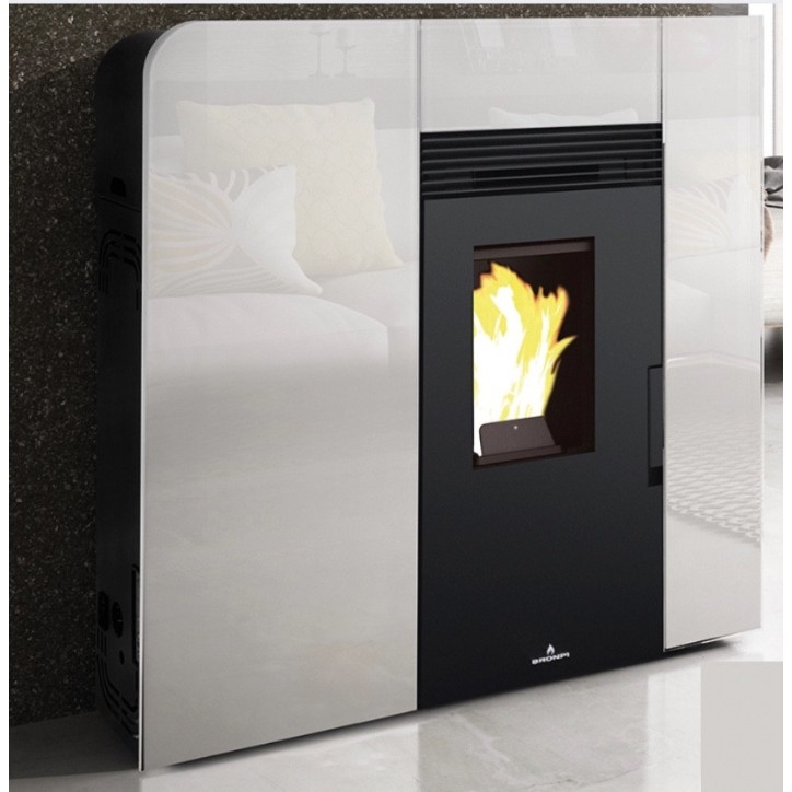 Poêle à pellets Cléo Blanc BRONPI 11kW