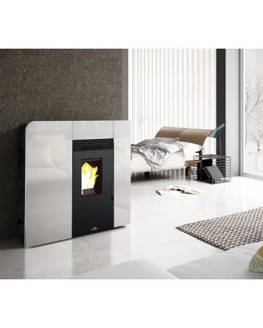 Poêle à pellets Cléo Blanc BRONPI 11kW
