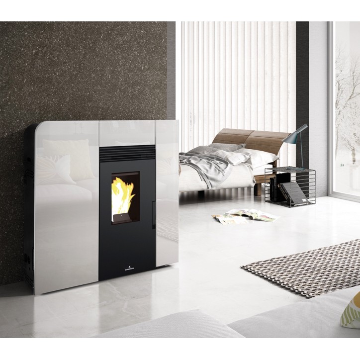 Poêle à pellets Cléo Blanc BRONPI 11kW