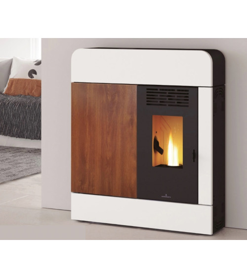 Poêle à pellet Dora 11kW Blanc effet bois