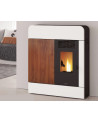Estufa de pellets Dora 11kW Blanca con acabado efecto madera