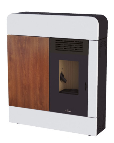 Poêle à pellet Dora 11kW Blanc effet bois BRONPI