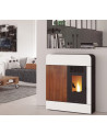 Poêle à pellet Dora 11kW Blanc effet bois BRONPI