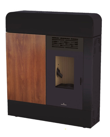 Stufa a pellet 11kW Dora nero lucido
