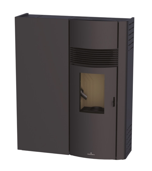 Poêle à pellet/granulés canalisable slim 13 kW verre noir VERNON fabrication européenne sur notre boutique en ligne