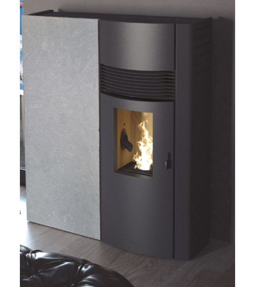 Pelletkachel slim 13 kW VERNON zwart glas Europese productie in onze online shop