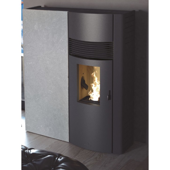 Stufa a pellet Adry 11kW in pietra grigia