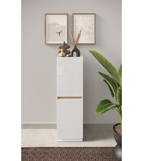 Colonne FANTASY Blanc laqué/chêne Cadiz 54 x 170 cm