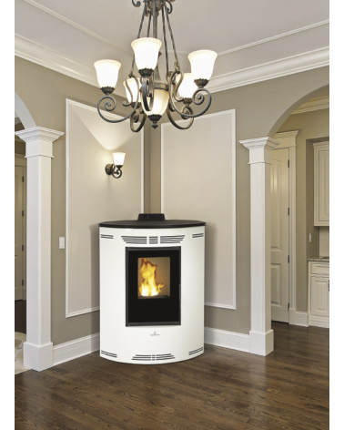 Poêle à pellet/granulés canalisable slim 13 kW verre noir VERNON fabrication européenne sur notre boutique en ligne