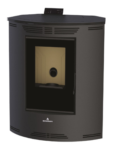 Poêle à pellet/granulés canalisable slim 13 kW verre noir VERNON fabrication européenne sur notre boutique en ligne