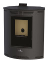 copy of Poêle à pellet canalisable slim 13 kW verre noir VERNON