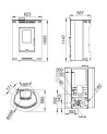 copy of Poêle à pellet canalisable slim 13 kW verre noir VERNON