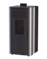Estufa de pellet Coral 15kW en color plata
